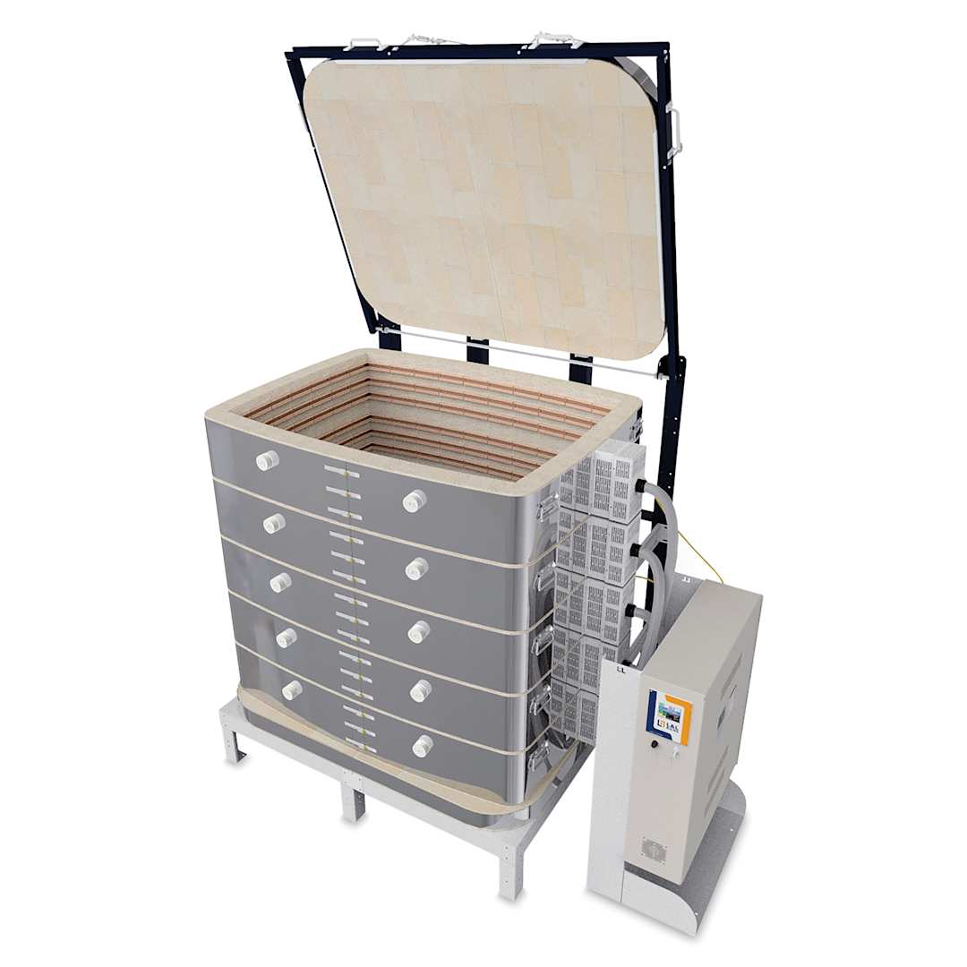 Open in modal - L&L Davinci Rectangular Kiln - T3445-D, Cone 10, 208V-1P, 199.8A, 45" H x 43-1/2" W x 30-1/2" D