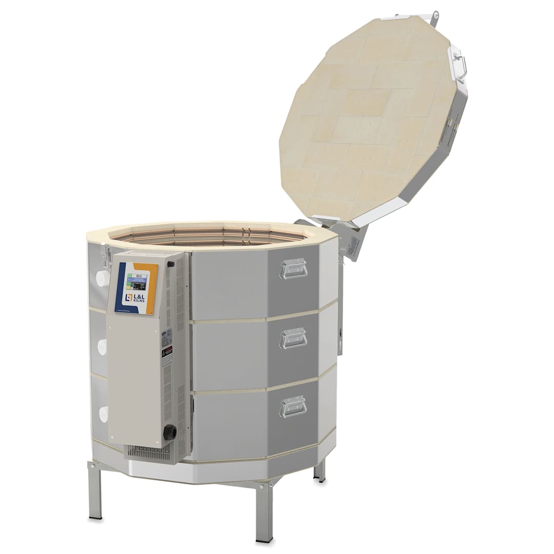Open in modal - L&L eQuad Pro Production Kiln - eQ2827-3, Cone 10, 240V-3P, 36.0A, 28" Dia. x 27" D - right side