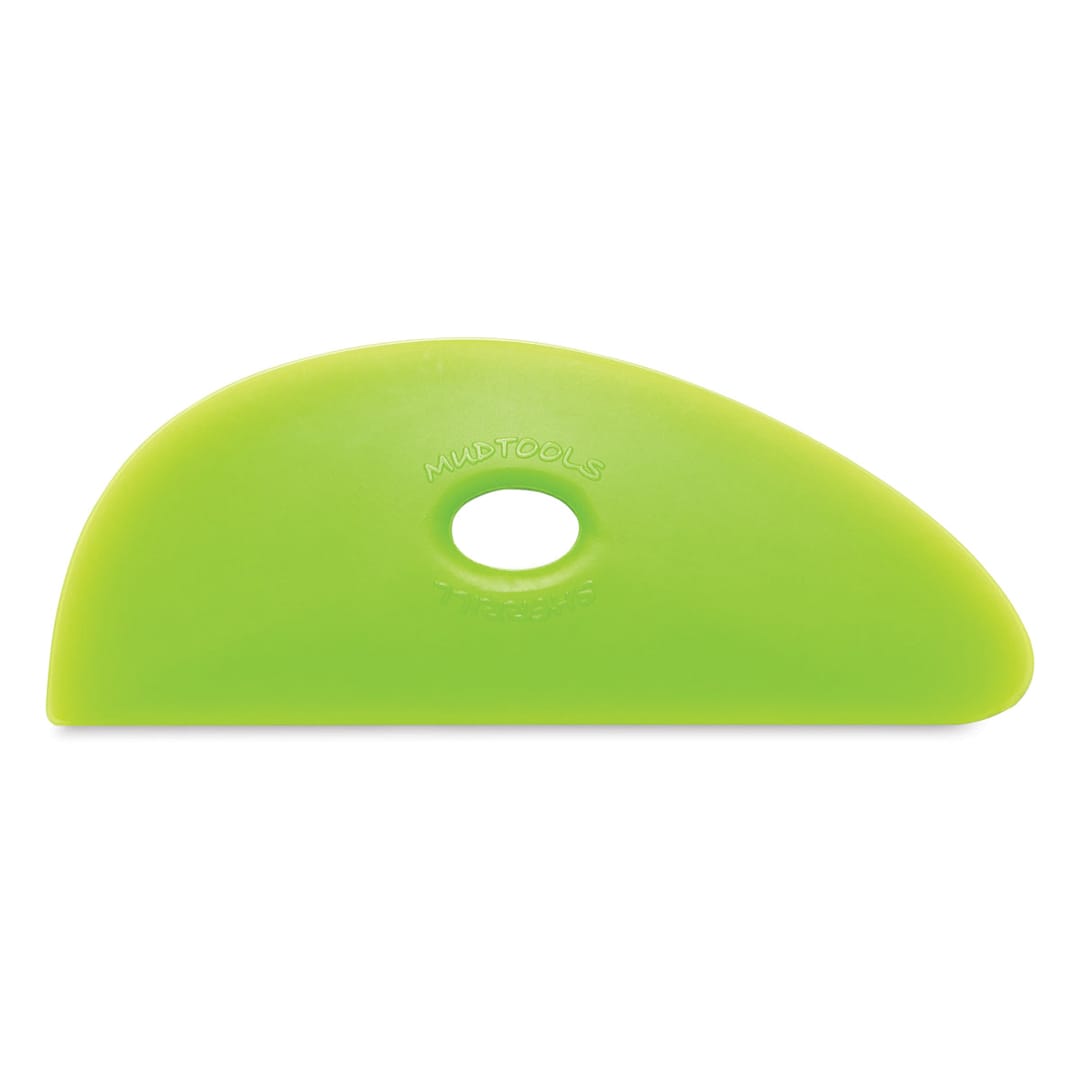 Open in modal - Mudtools Polymer Ribs - Side view of Green Medium Texture rib in Shape 3