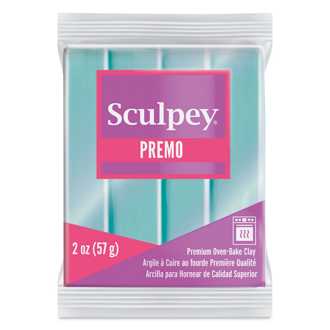 Open in modal - Sculpey Premo - 2 oz, Aqua Metallic, in packaging