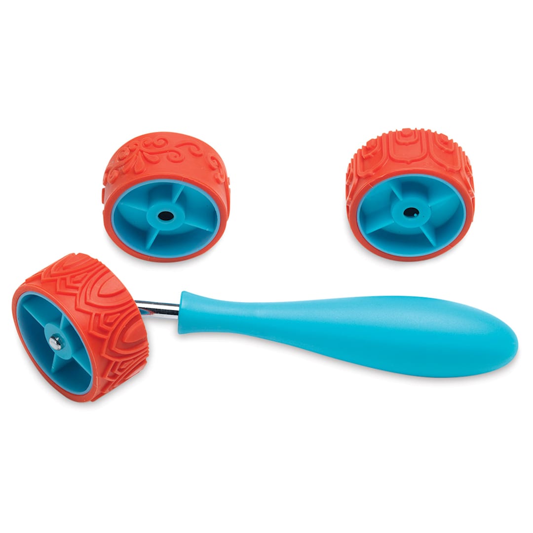 Open in modal - Xiem Mini Art Roller - Component rollers and handle of Set C shown