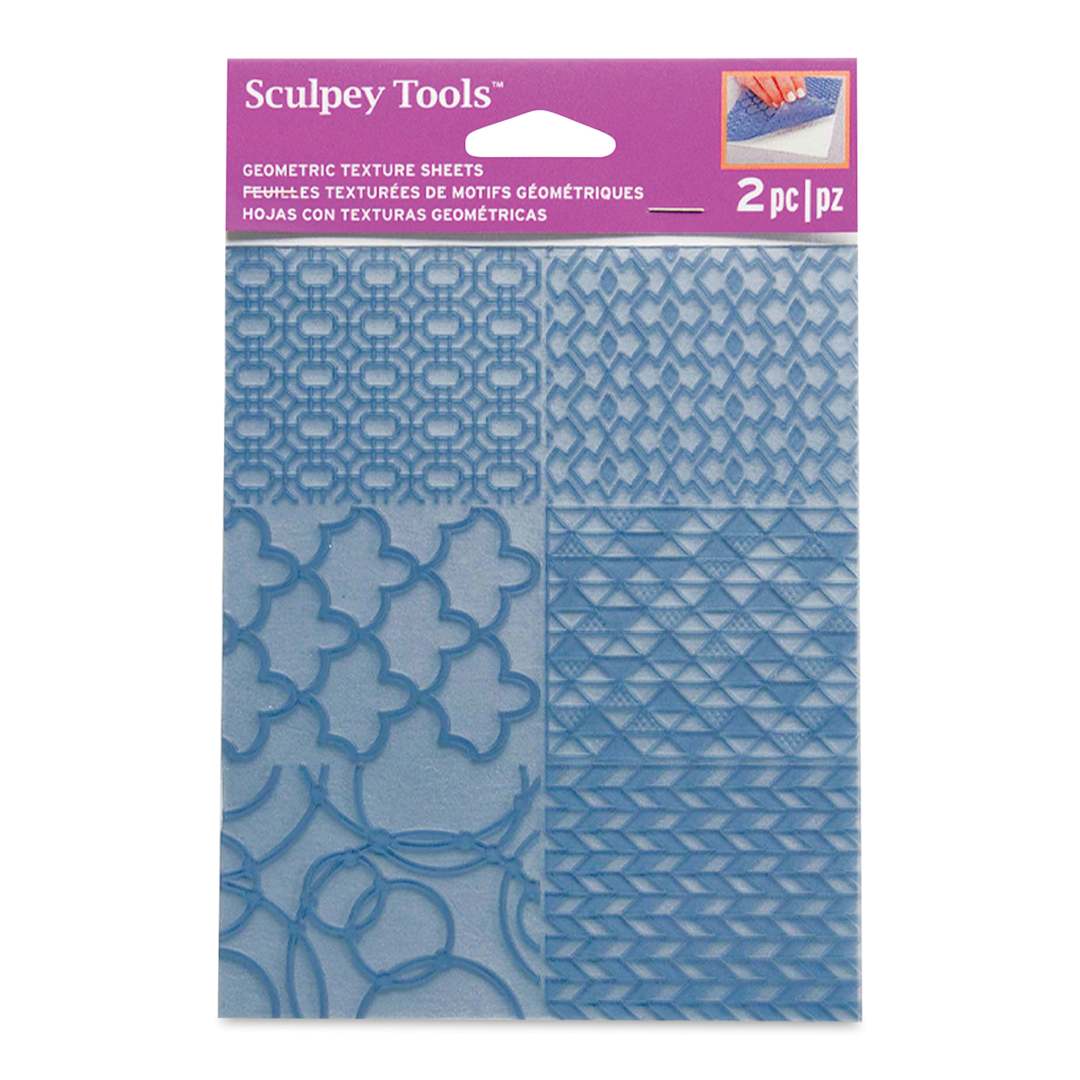 Open in modal - Sculpey Texture Sheets - Pkg of 2, Geometric, 6-1/8" x 5" of package of Geometric patterns