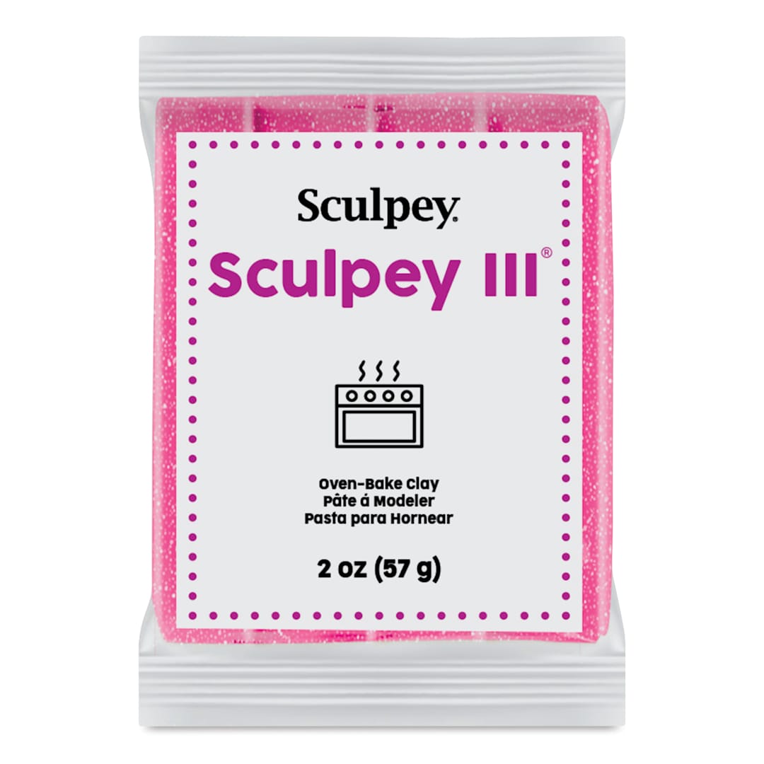 Open in modal - Sculpey III - Pink Glitter, 2 oz