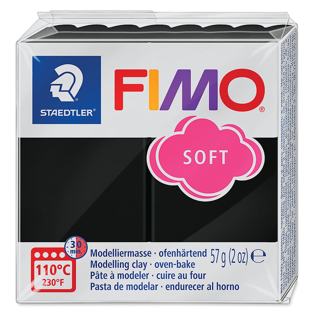 Open in modal - Staedtler Fimo Soft Polymer Clay - 2 oz, Black, packaging