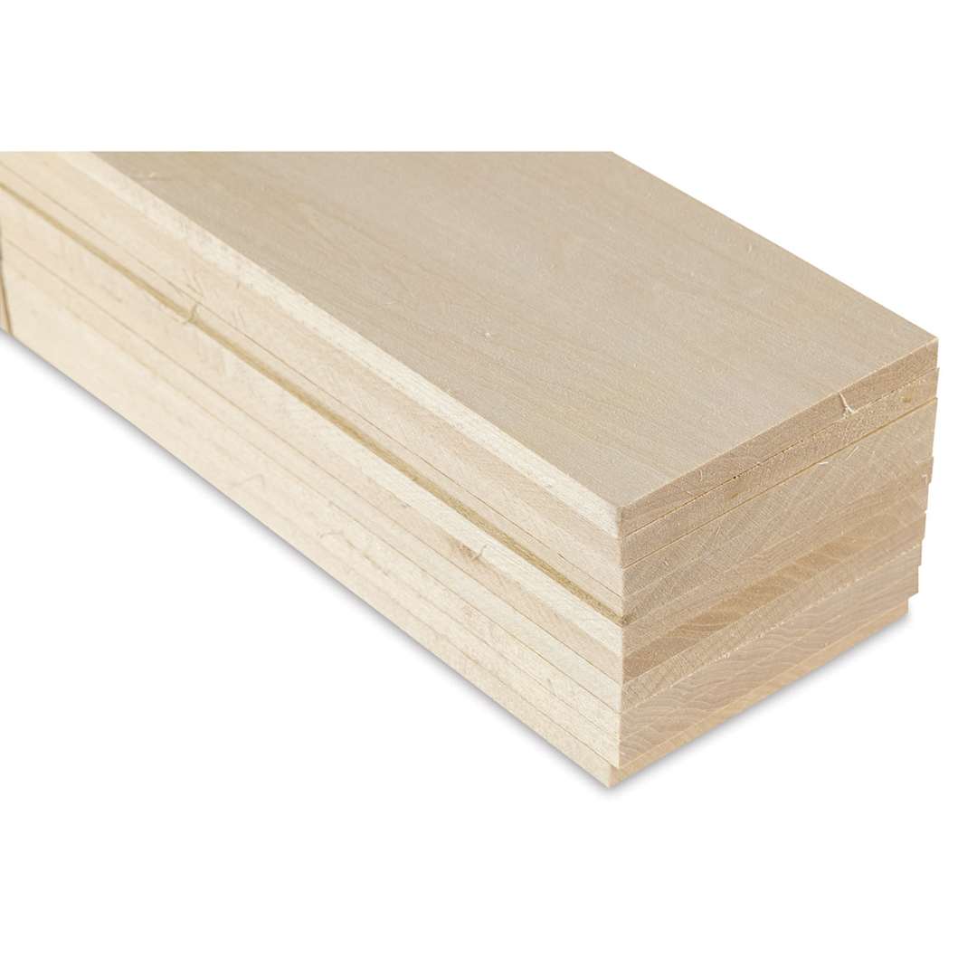 Open in modal - Midwest Products Genuine Basswood Sheet -10 Sheets, 1/4" x 3" x 36" - end of boards