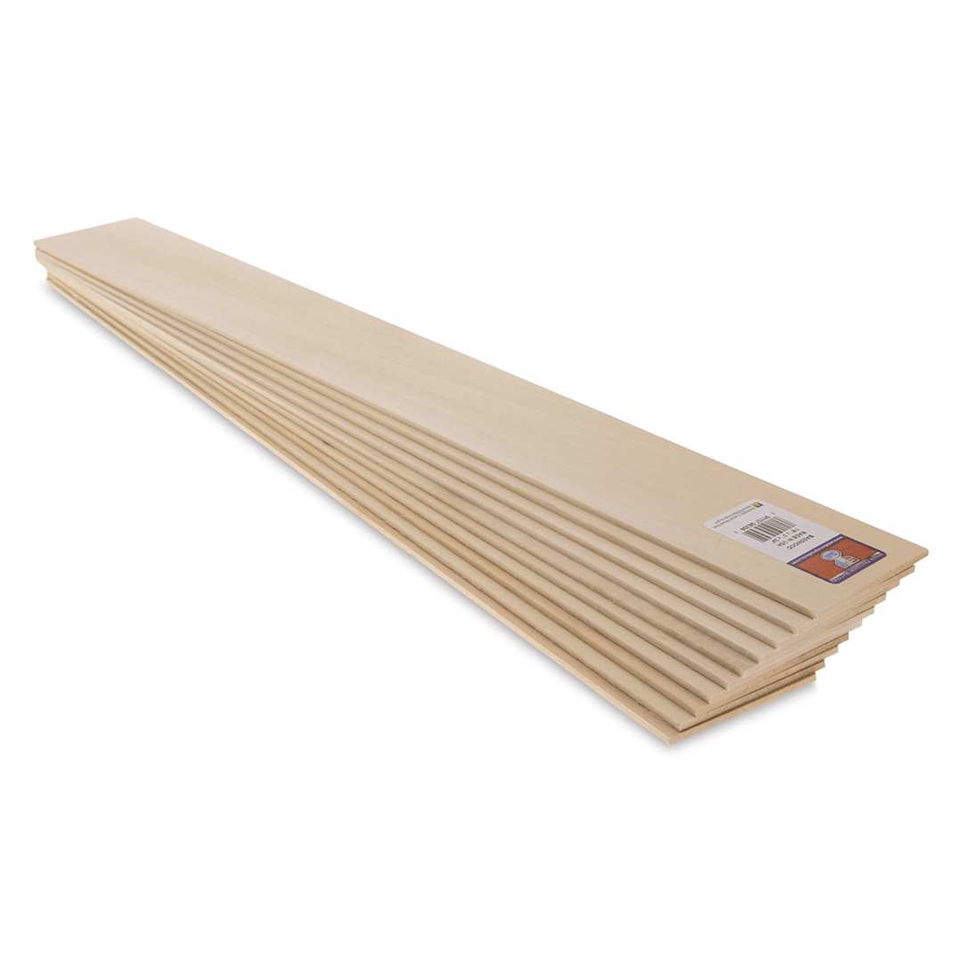 Open in modal - Midwest Products Basswood Sheets - 10 Pieces, 1/8" x 3" x 24" (end view)