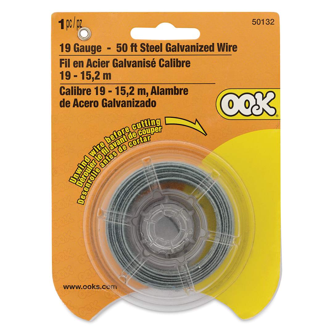 Open in modal - OOK Steel Specialty Wire - 19 Gauge, 50 ft, front of packaging