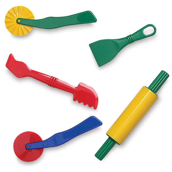 Open in modal - Creativity Street Kids Clay/Dough Tools - Set of 5 tools shown loosely scattered
