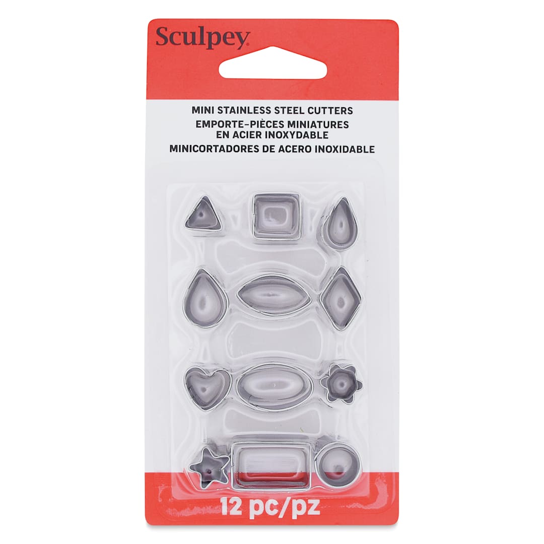Open in modal - Sculpey Tools Mini Metal Clay Cutters front of packaging