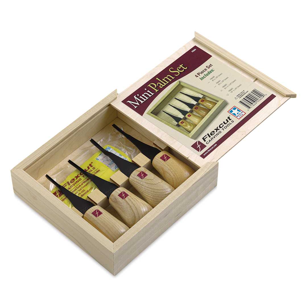 Open in modal - Flexcut Mini Palm-Sized Carving Tools - Set of 4 - contents
