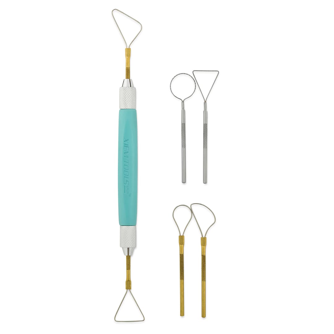 Open in modal - Xiem Sculptor's Wire Tool Set - Blue tool with 6 interchangeable large tips shown