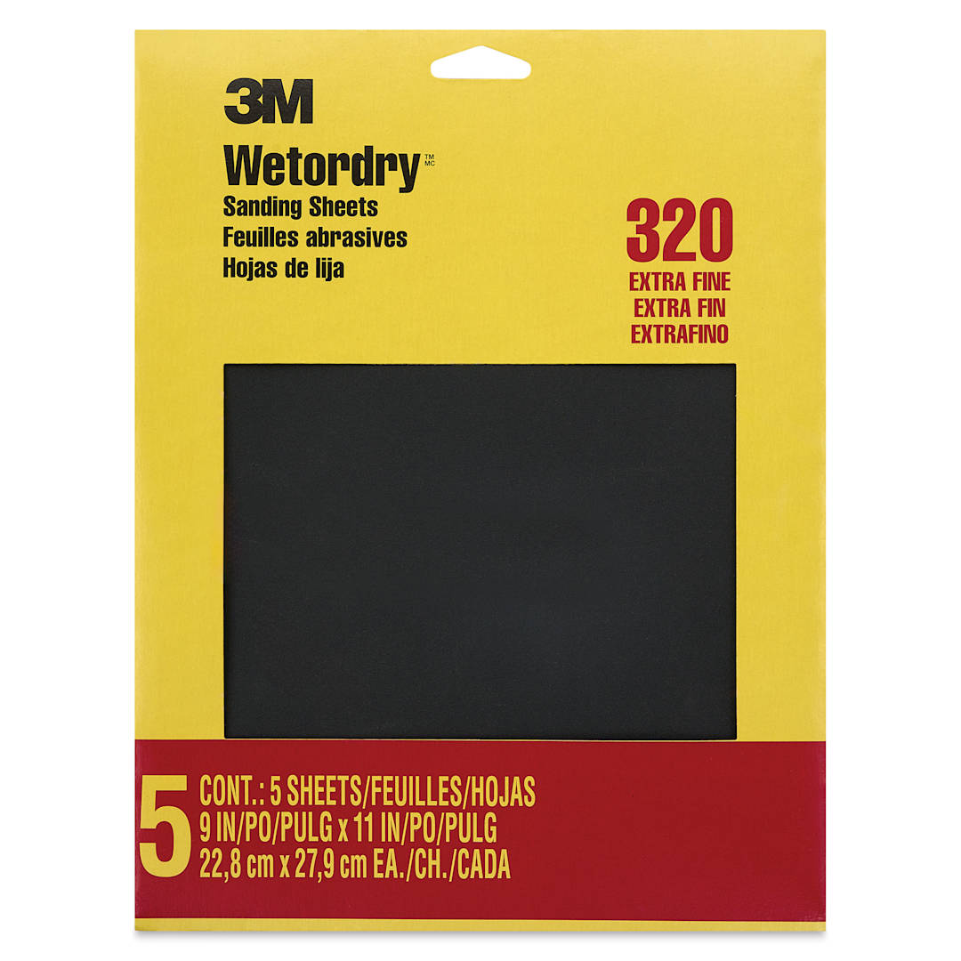 Open in modal - 3M Wetordry Sandpaper - Extra Fine, 9" x 11", Pkg of 5