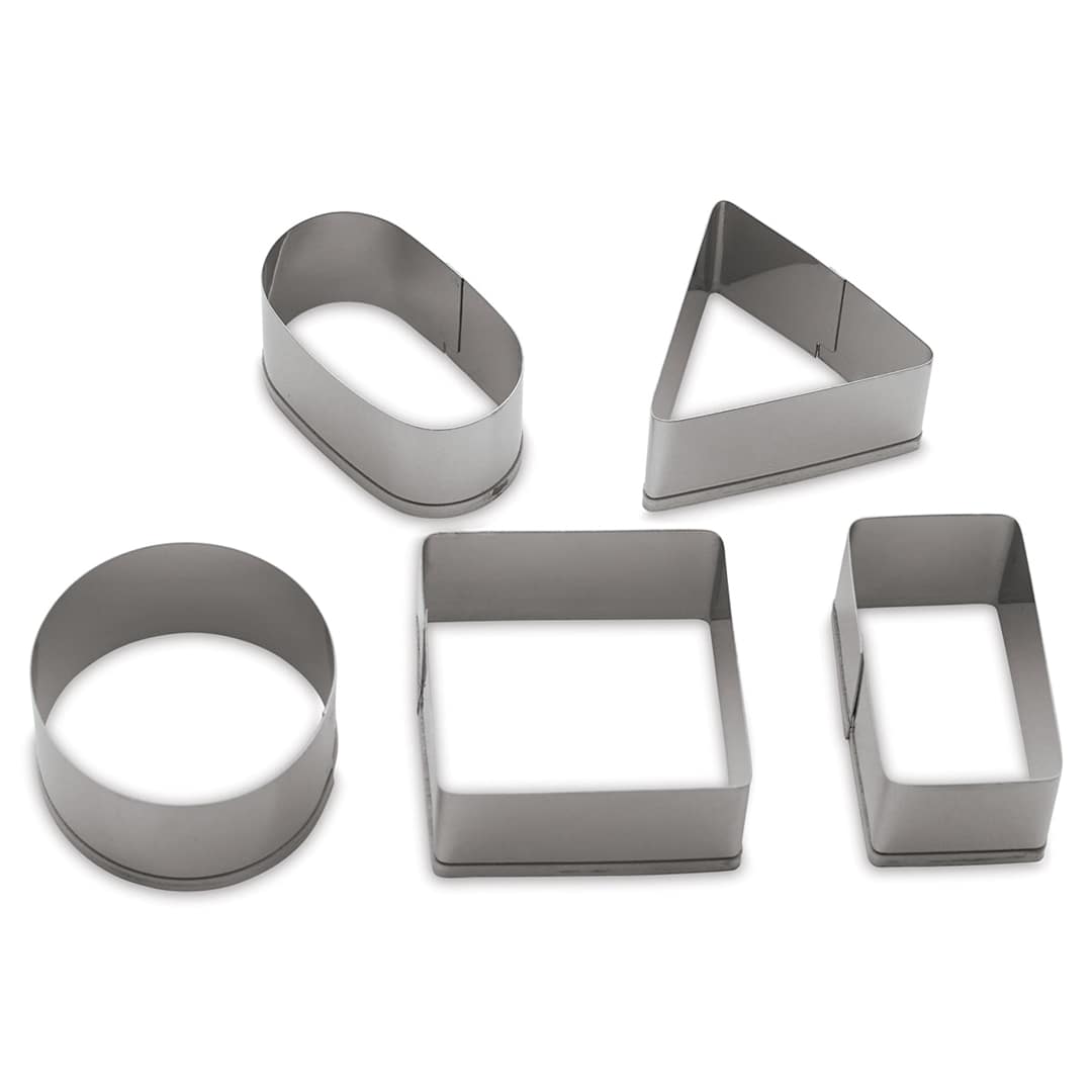 Open in modal - Activa Activ-Tools Clay Cutter Sets - Five Geometric shaped Clay Cutters shown loose