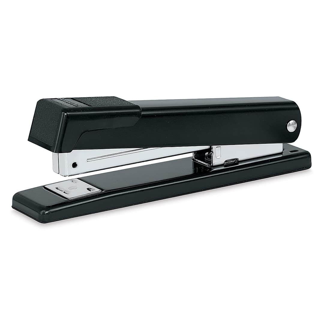 Open in modal - Classic Metal Desktop Stapler - Side view of stapler