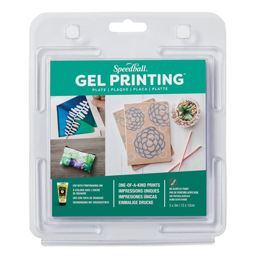 Open in modal - Speedball Gel Printing Plate - 5" x 5", Single Plate front of packaging