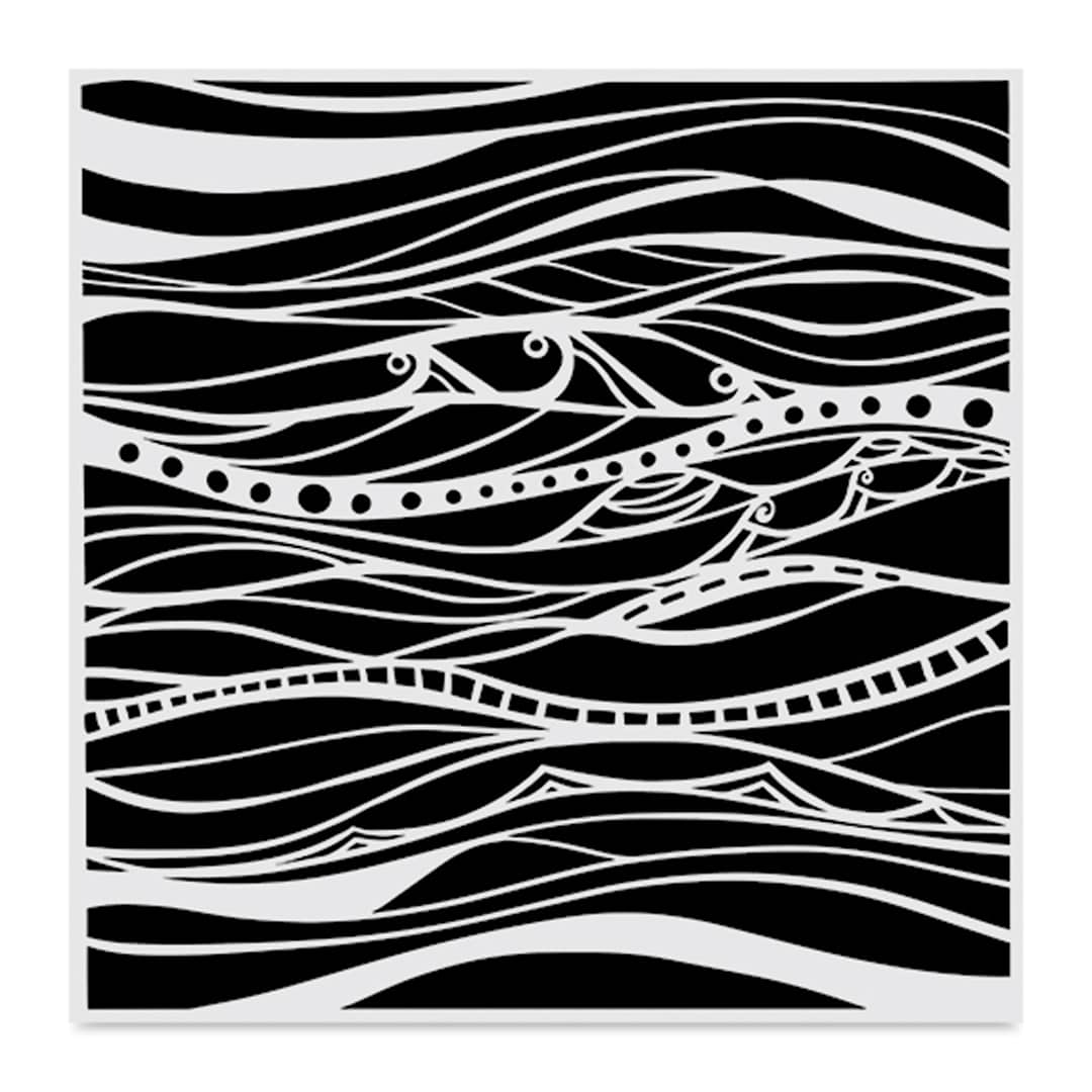 Open in modal - The Crafter's Workshop Stencil - Calm Waves, 12" x 12"