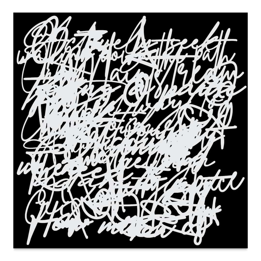 Open in modal - The Crafter's Workshop Stencil - Messy Script, 6" x 6"