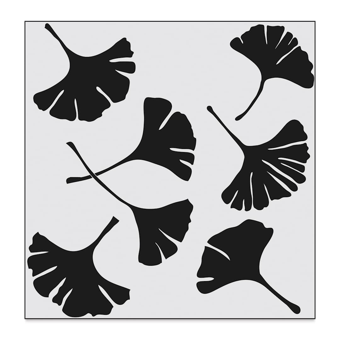 Open in modal - The Crafter's Workshop Stencil - Ginkgo Leaves, 6" x 6"