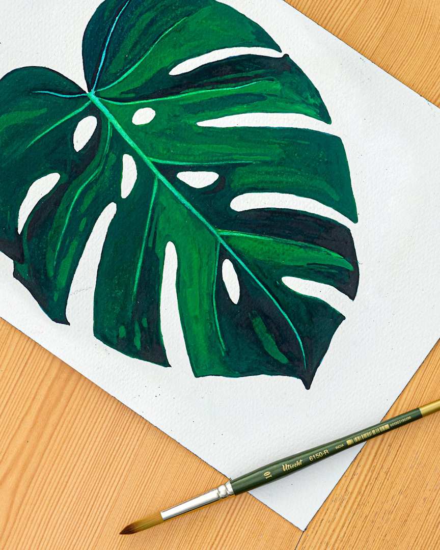 Open in modal - Monstera Watercolor Painting
