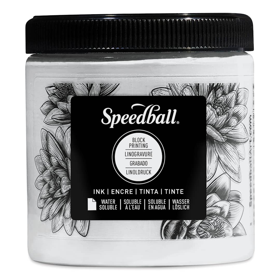 Open in modal - Speedball Water-Soluble Block Printing Ink - Platinum White (Metallic), 8 oz