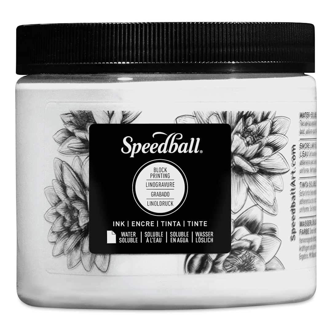 Open in modal - Speedball Water-Soluble Block Printing Ink - Platinum White (Metallic), 16 oz