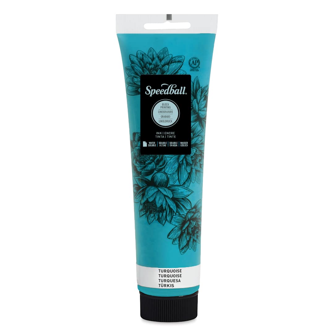 Open in modal - Speedball Water-Soluble Block Printing Ink - Turquoise, 5 oz