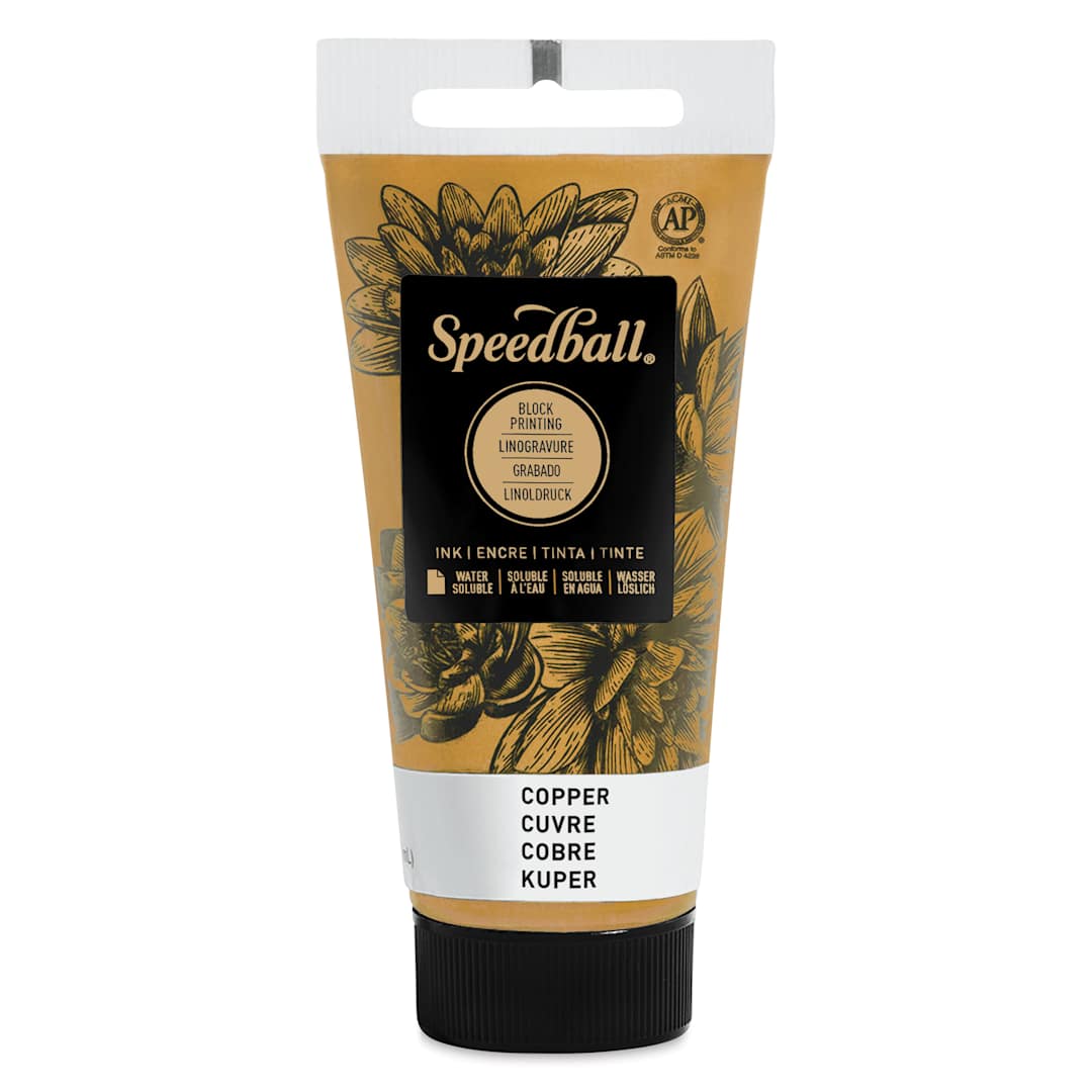 Open in modal - Speedball Water-Soluble Block Printing Ink - Copper (Metallic), 1.25 oz