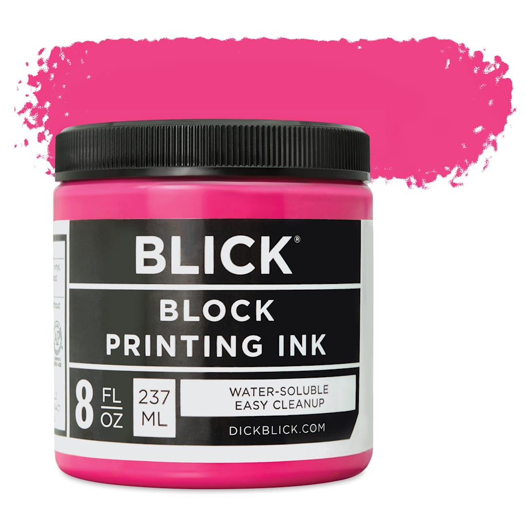 Open in modal - Blick Water-Soluble Block Printing Ink - Magenta, 8 oz Jar