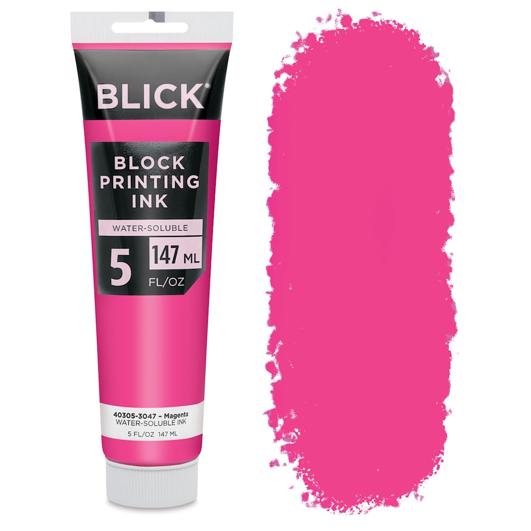 Open in modal - Blick Water-Soluble Block Printing Ink - Magenta, 5 oz Tube