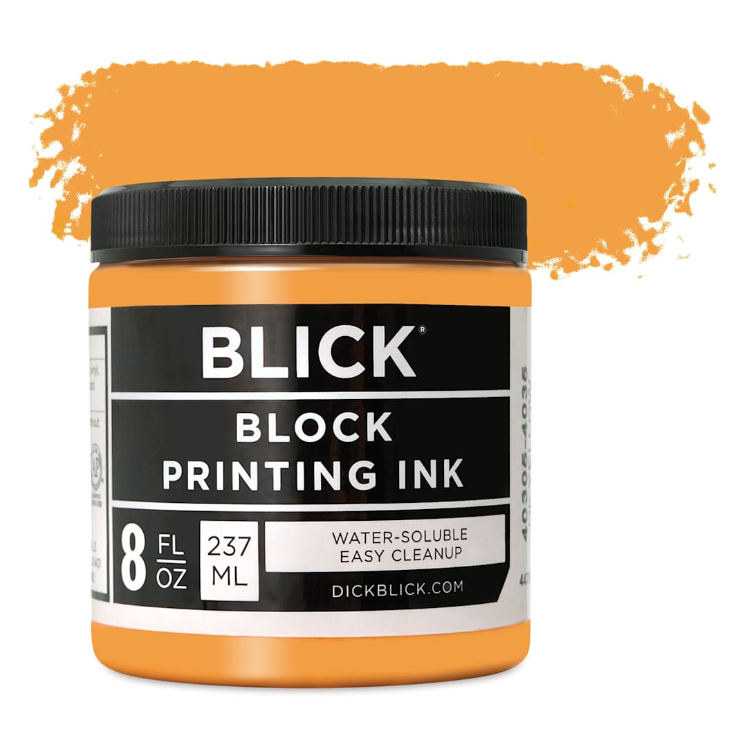 Open in modal - Blick Water-Soluble Block Printing Ink - Dark Yellow, 8 oz Jar