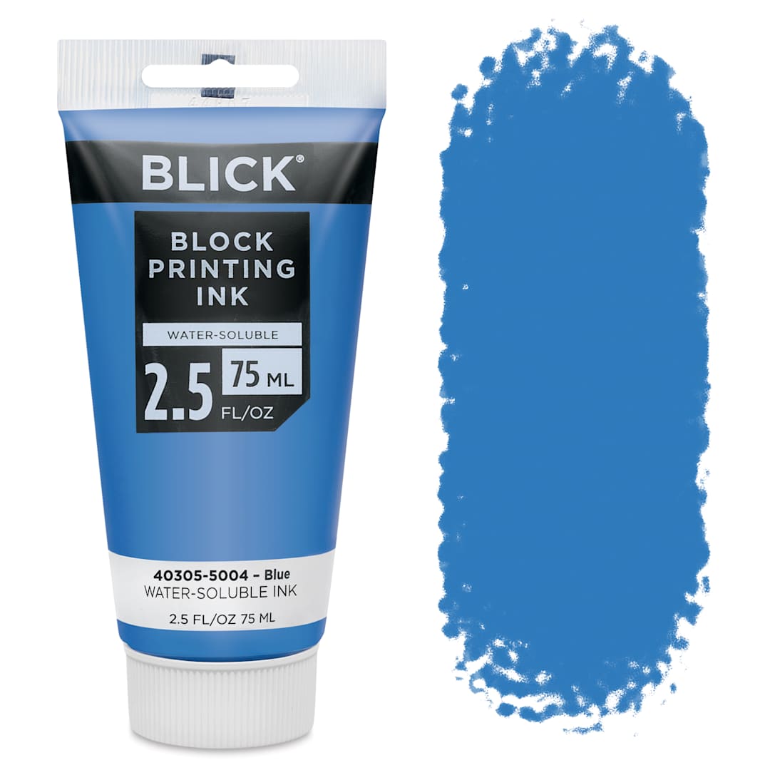 Open in modal - Blick Water-Soluble Block Printing Ink - Blue, 2.5 oz Tube