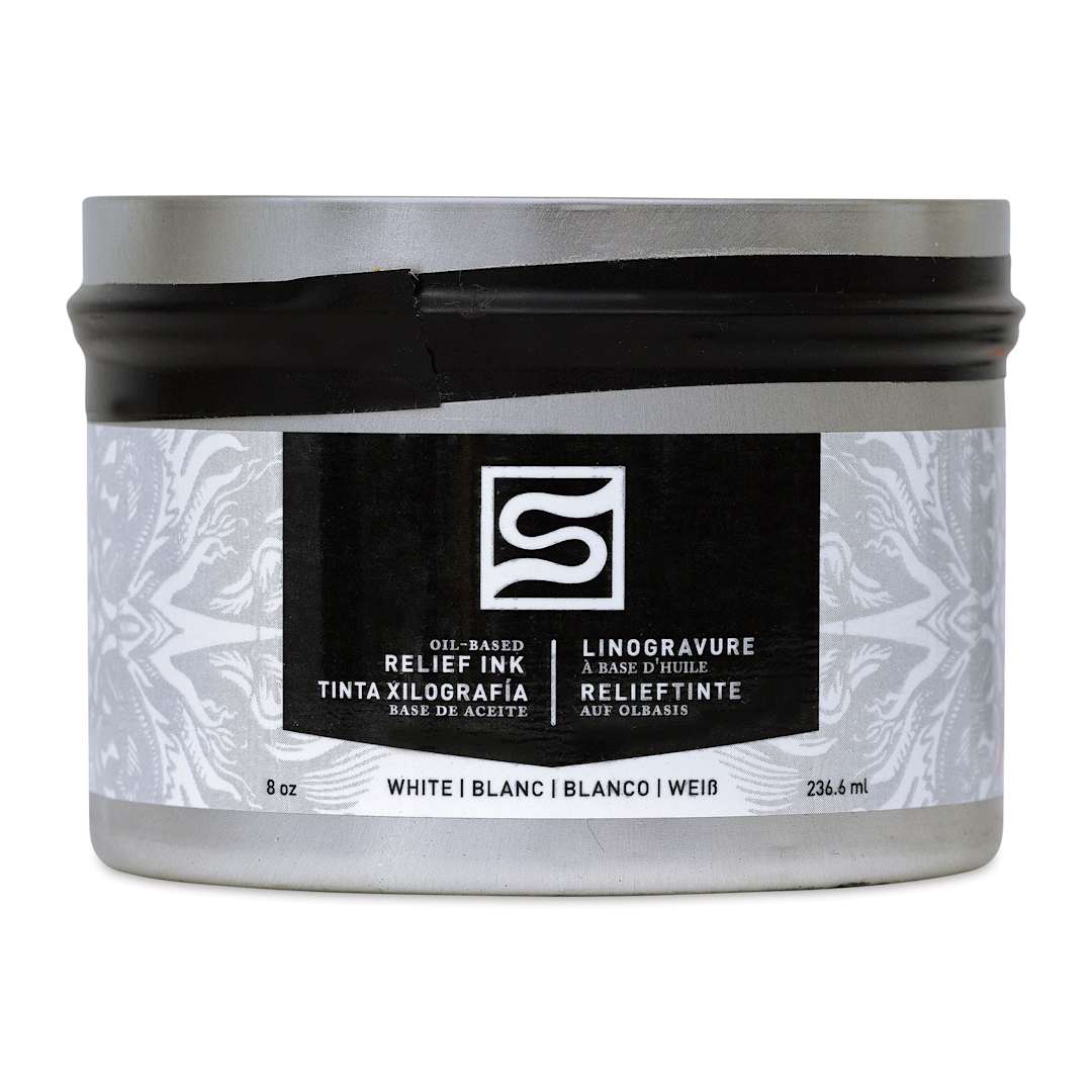 Open in modal - Speedball Oil-Based Relief Ink - White, 8 oz front of packaging