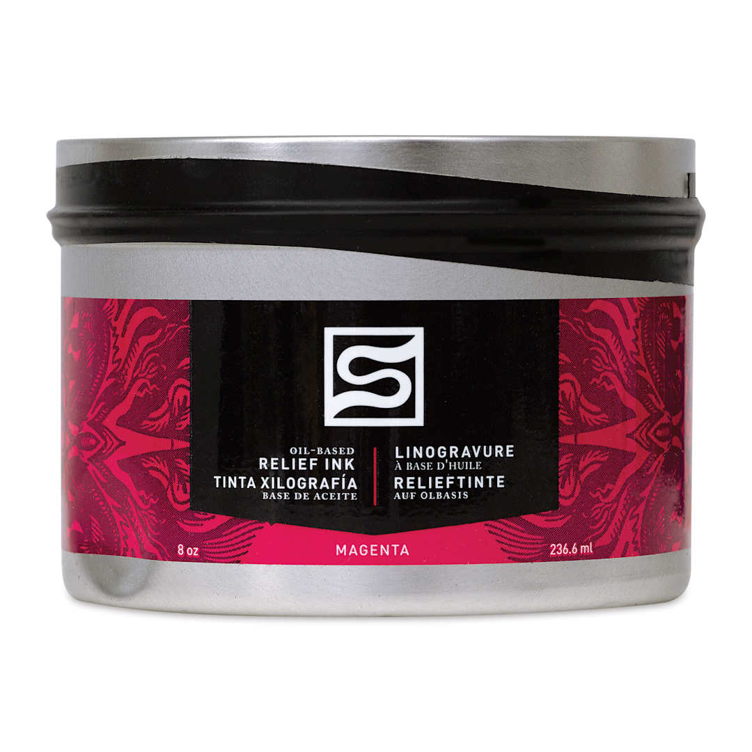 Open in modal - Speedball Oil-Based Relief Ink - Magenta, 8 oz front of packaging