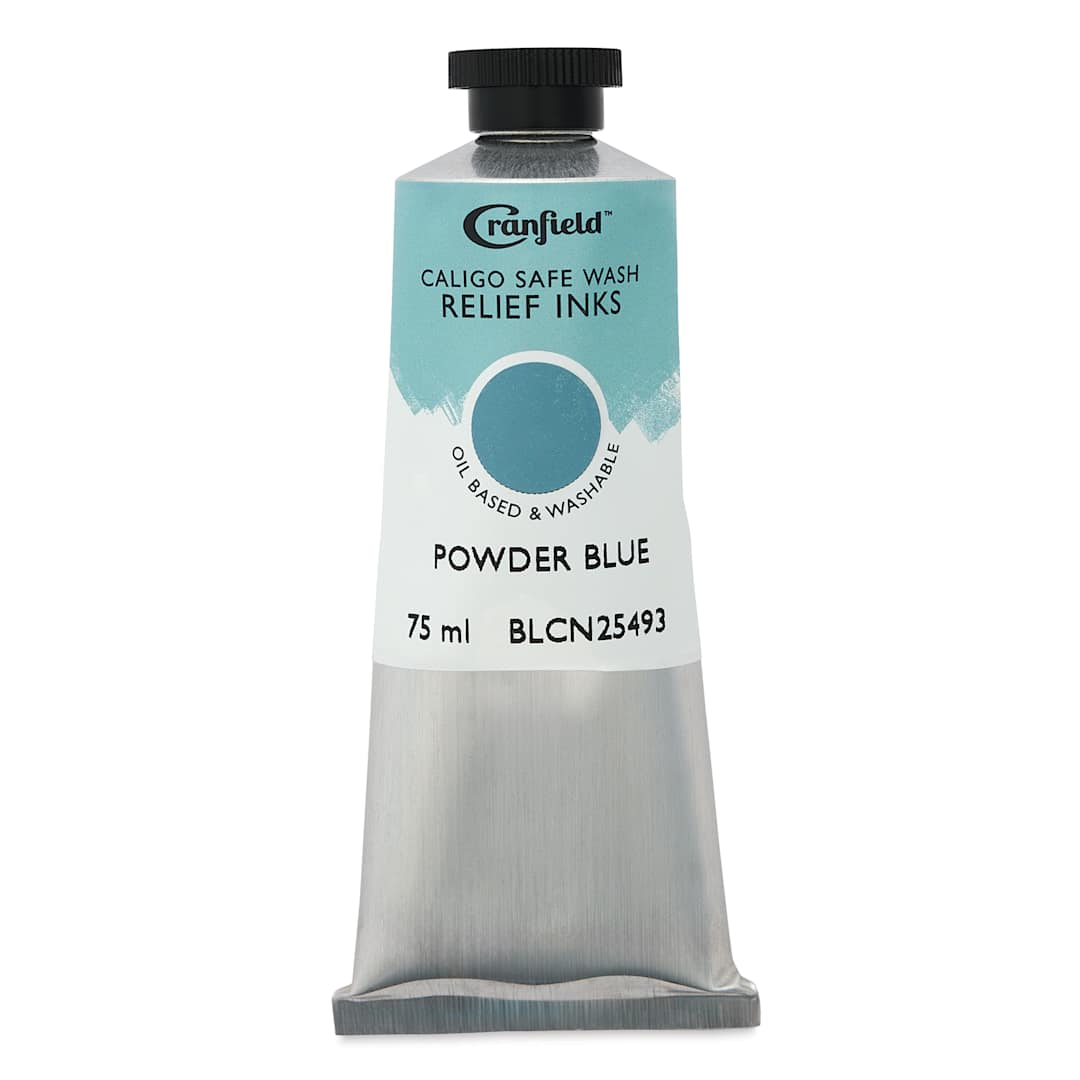 Open in modal - Cranfield Caligo Safe Wash Relief Ink - Powder Blue, 75 ml tube