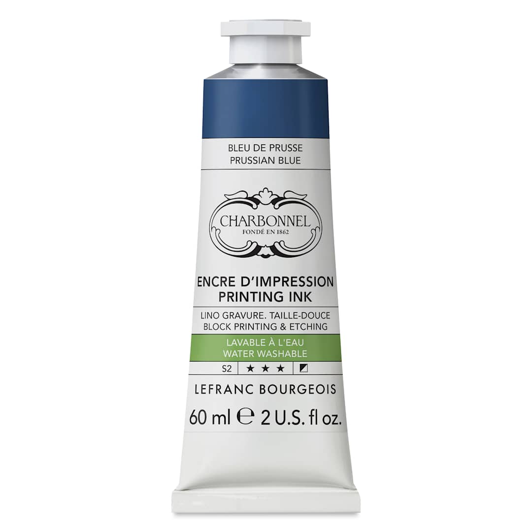 Open in modal - Charbonnel Water Washable Printing Ink - Prussian Blue, 60 ml