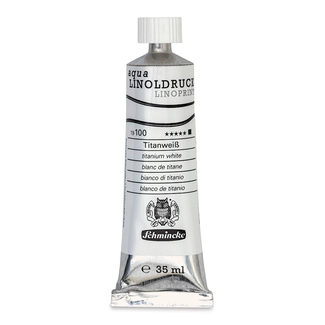 Open in modal - Schmincke Aqua Linoprint Ink - Titanium White, 35 ml - front