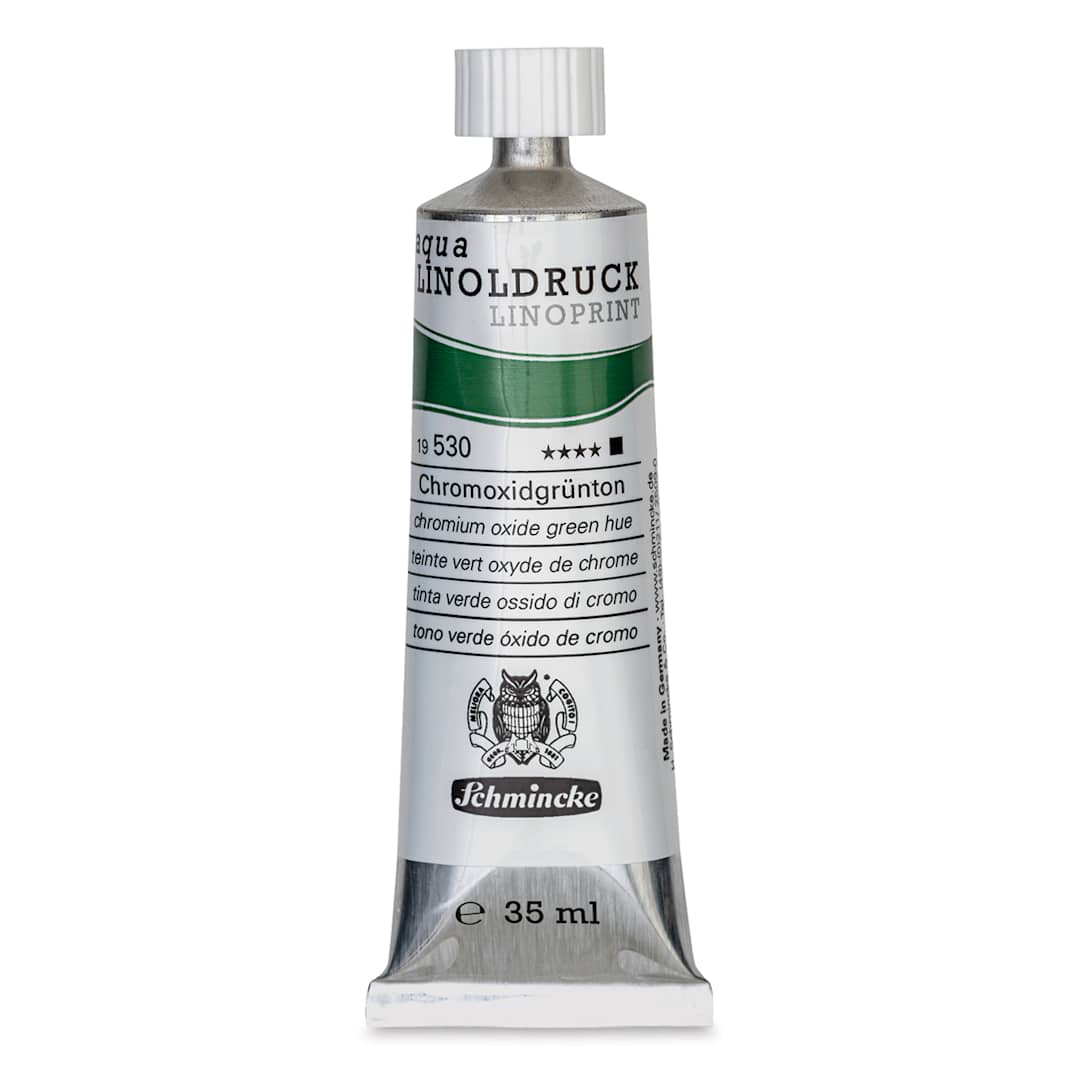 Open in modal - Schmincke Aqua Linoprint Ink - Chromium Oxide Green Hue, 35 ml - front