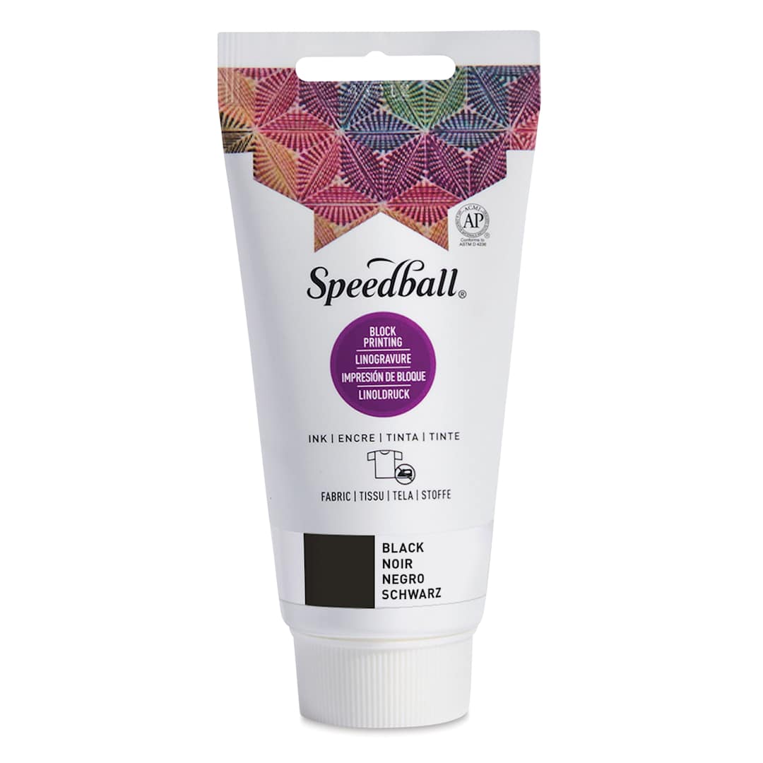 Open in modal - Speedball Fabric and Paper Block Printing Ink - Black, 2.5 oz