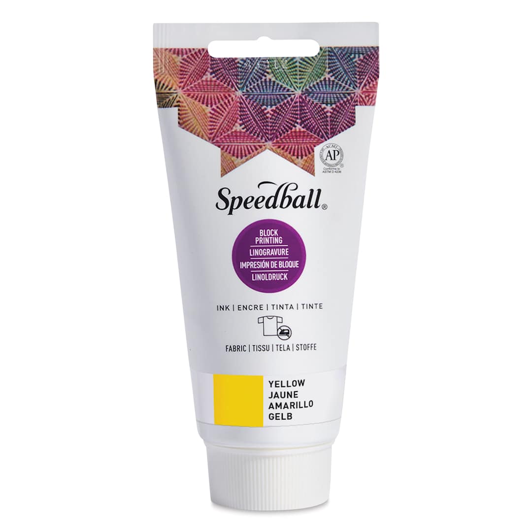 Open in modal - Speedball Fabric and Paper Block Printing Ink - Yellow, 2.5 oz