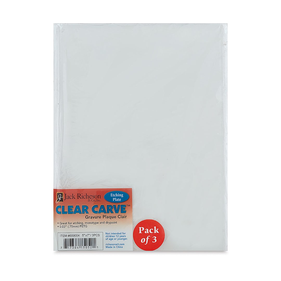 Open in modal - Richeson Clear Carve Etching Plates - 5" x 7", Pkg of 3 - front of packaging