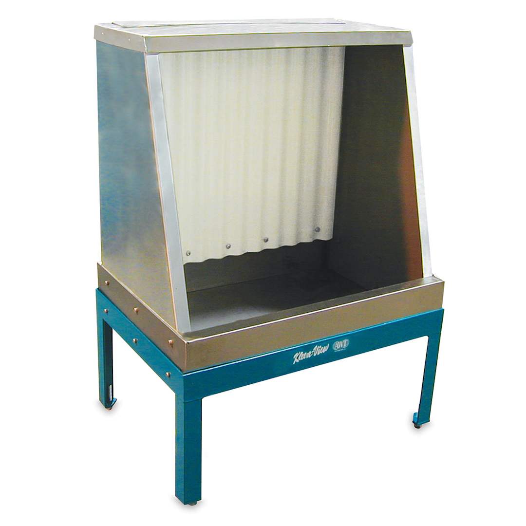 Open in modal - AWT Kleen-View Stainless Steel Washout Sinks - 32" wide model shown on a stand, not included