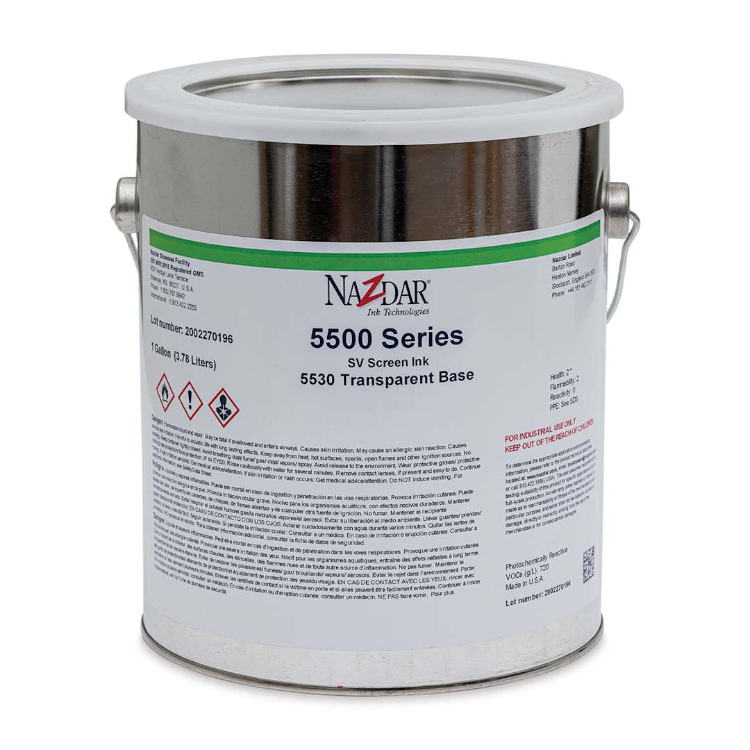 Open in modal - Nazdar 5530 Series Flat Poster Screen Ink Transparent Base - Gallon (3.78 L)