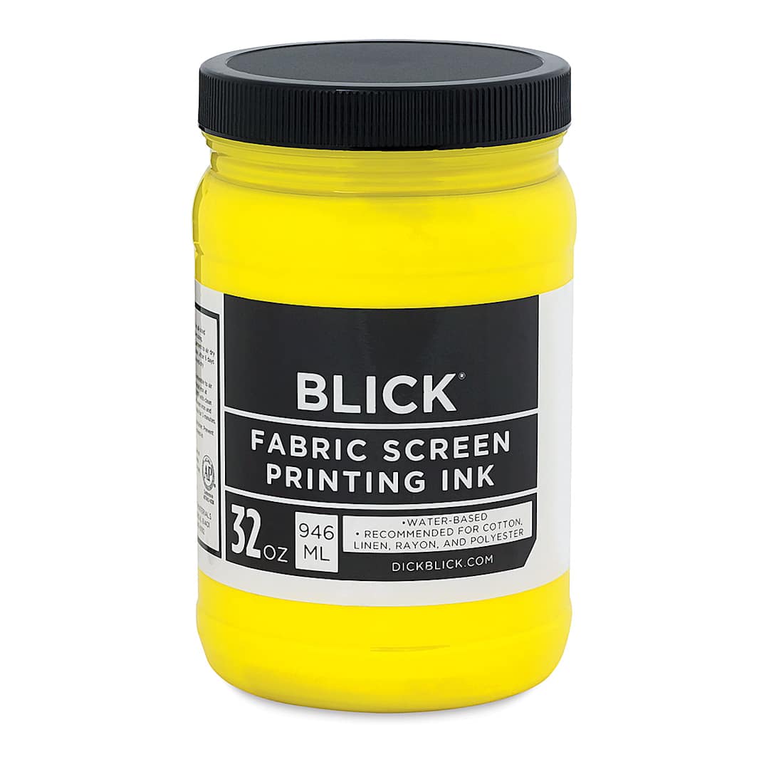 Open in modal - Blick Water-Base Acrylic Textile Screen Printing Ink - Process Yellow, Quart