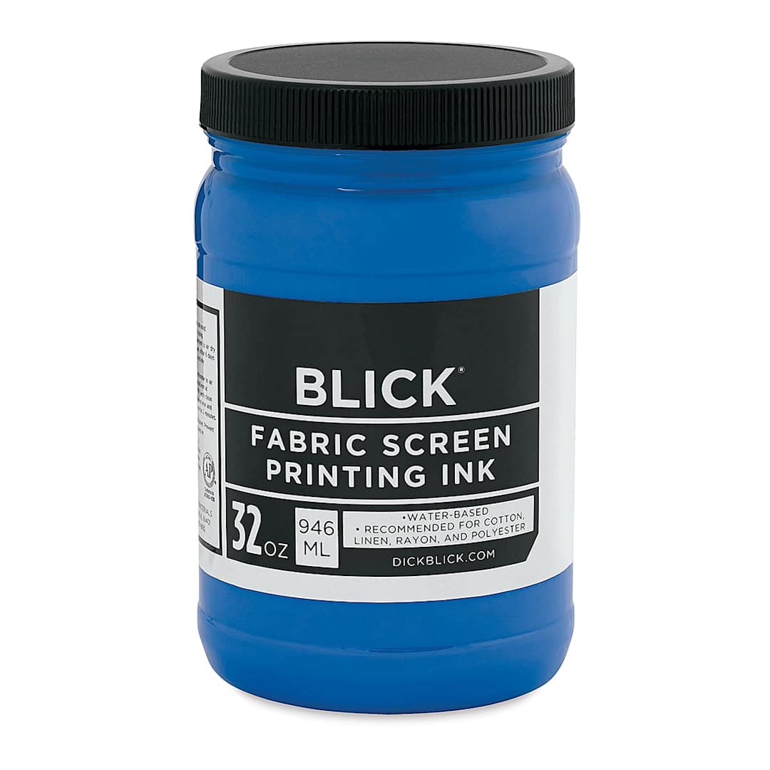 Open in modal - Blick Water-Base Acrylic Textile Screen Printing Ink - Blue, Quart