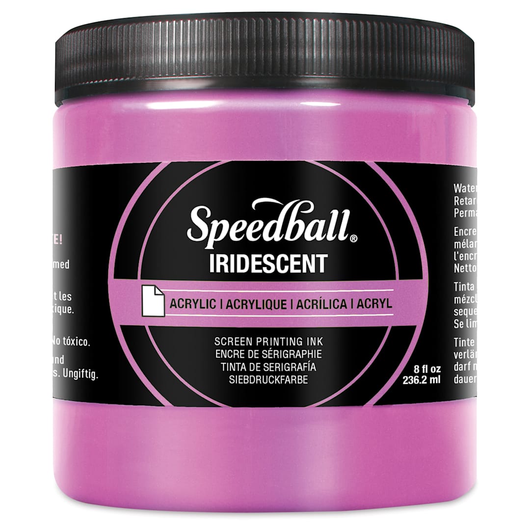 Open in modal - Speedball Iridescent Acrylic Screen Printing Ink - Pink Sapphire, 8 oz Jar