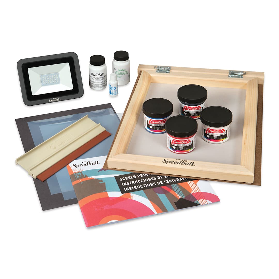 Open in modal - Speedball Ultimate Diazo Fabric Screen Printing Kit (Kit contents, Out of packaging)