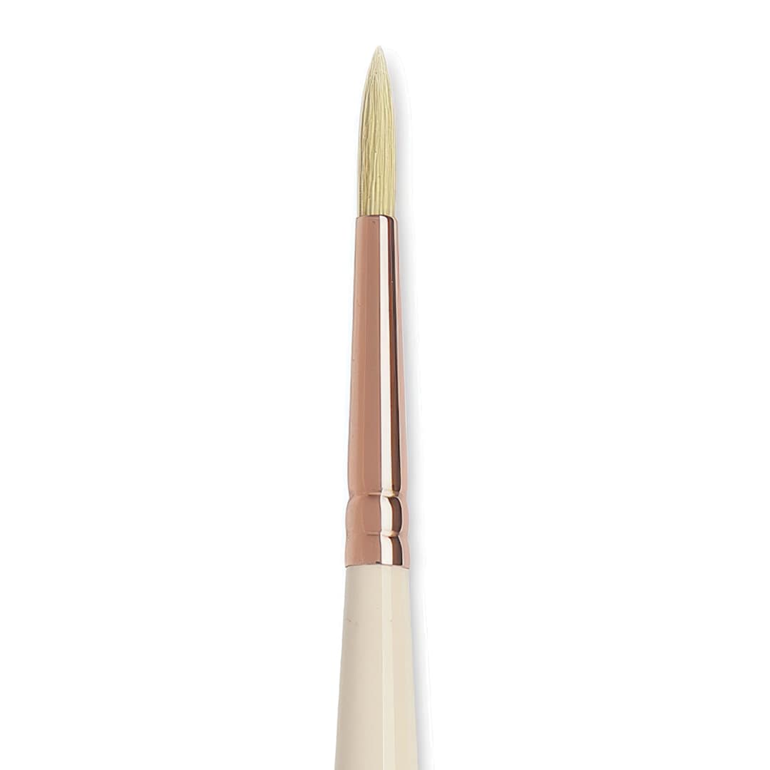 Open in modal - Blick x Raphaël L'Impressionniste Synthetic Bristle Brush - Round, Size 4, Long Handle close up