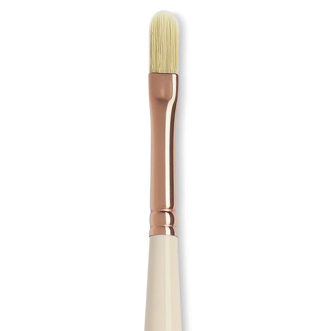 Open in modal - Blick x Raphaël L'Impressionniste Synthetic Bristle Brush - Filbert, Size 4, Long Handle close up