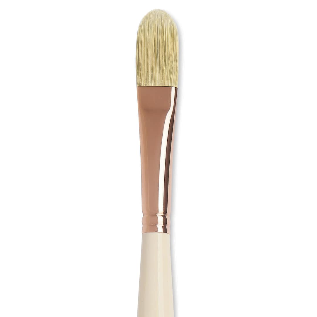 Open in modal - Blick x Raphaël L'Impressionniste Synthetic Bristle Brush - Filbert, Size 16, Long Handle close up