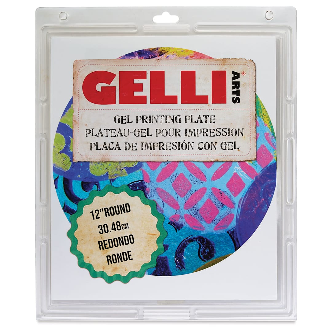 Open in modal - Gelli Arts Printing Plate - 12", Round front of packaging